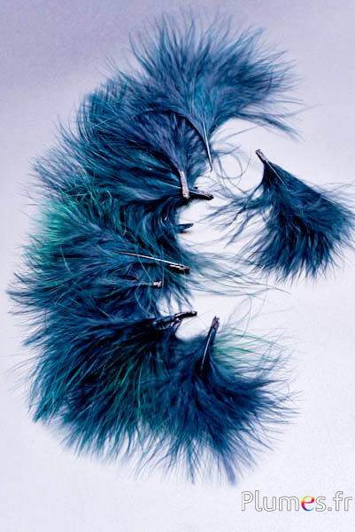 Pute Marabout Flaum - 4-7 cm - tannengrün